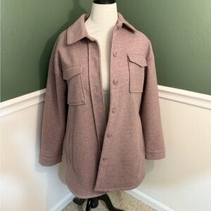 Cyn & Luca Taupe Button-Front Shacket Coat Jacket Women’s Medium